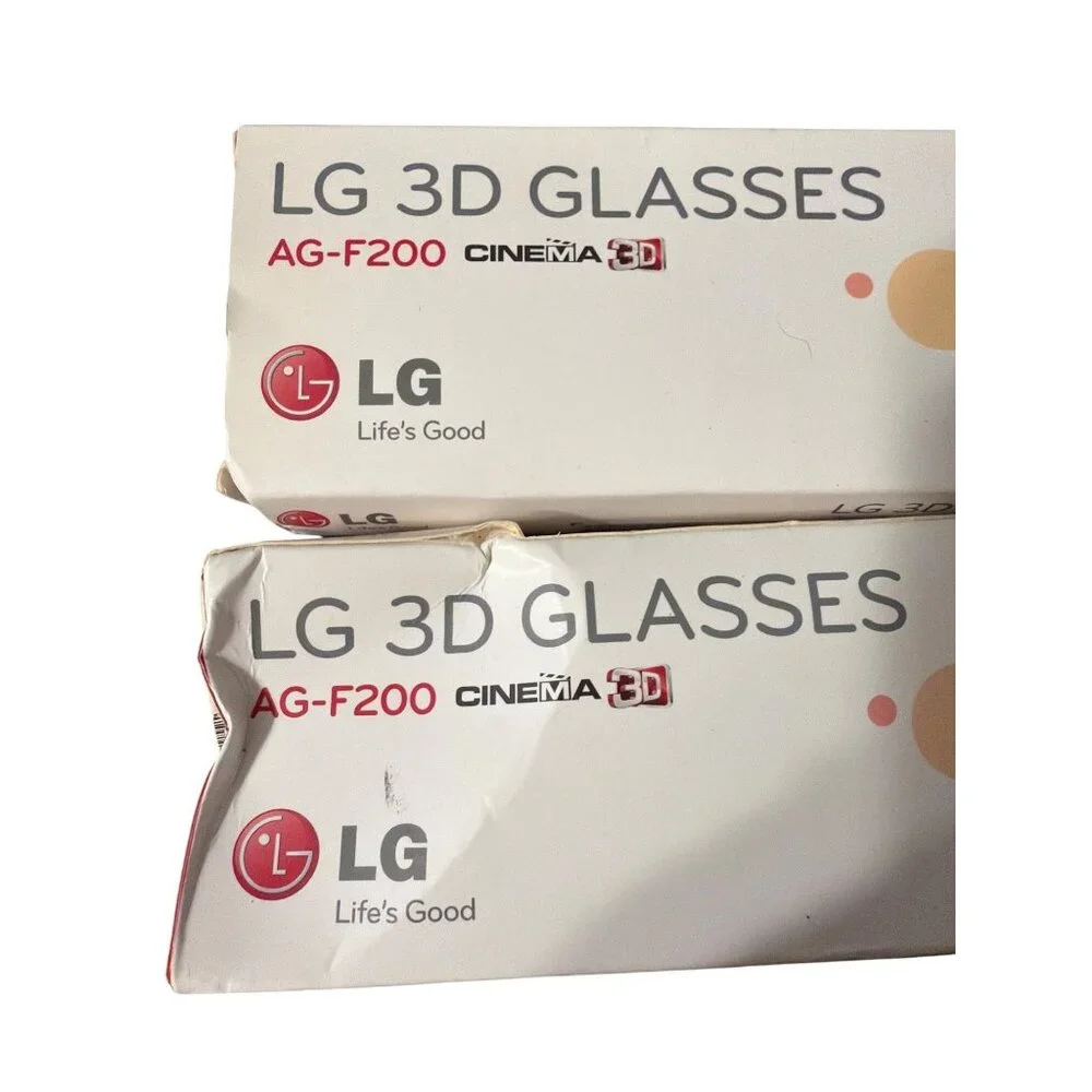 2 Boxes LG 3D Glasses AG-F200 Cinema 3D 2-Pack Orange White New Open Box